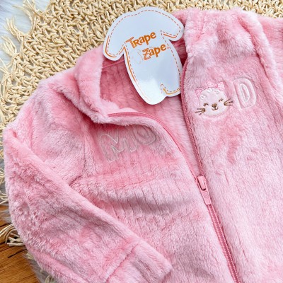 Conj. Jaqueta de Pelinho Fashion Mood e Calça Legging - Rosa